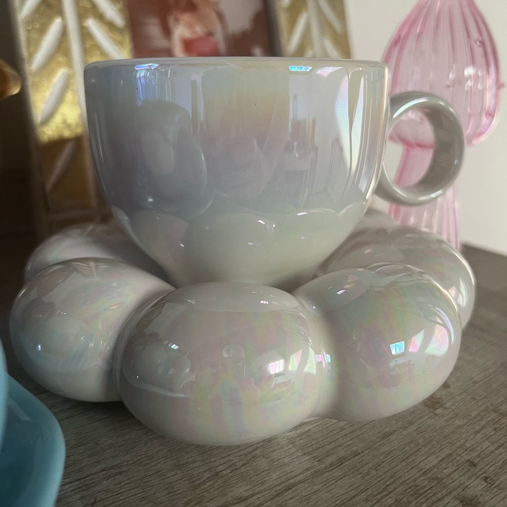 Puffy Cloud Mug and plate set